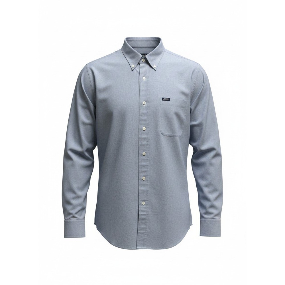 Chaps Ralph Lauren Mens XXL Light Blue Cotton Oxford Button Down Shirt Lg Sleeve